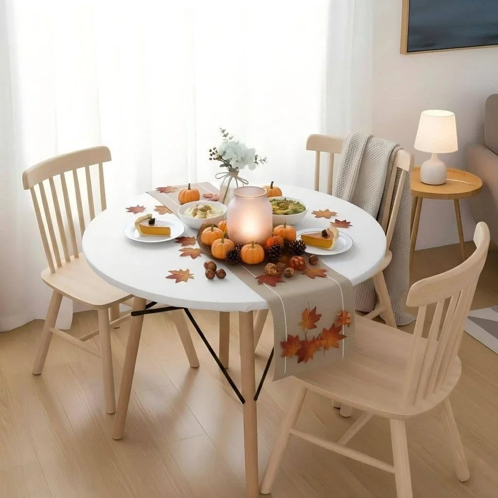 White Round Fitted Tablecloth Elastic Edge Waterproof Oilproof 